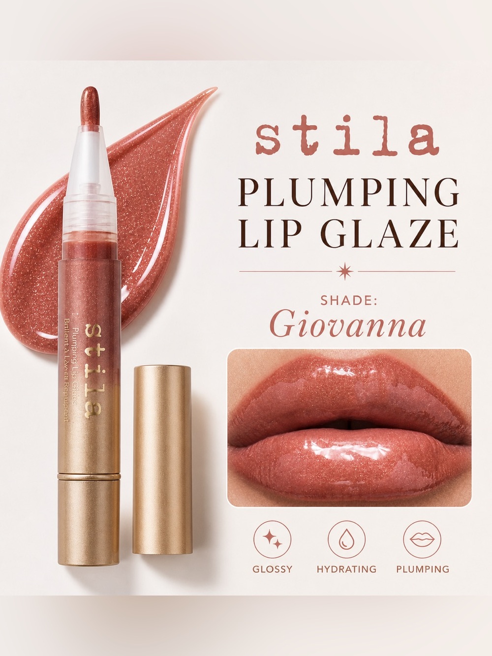 NIB! Stila Plumping Lip Glaze - Giovanna